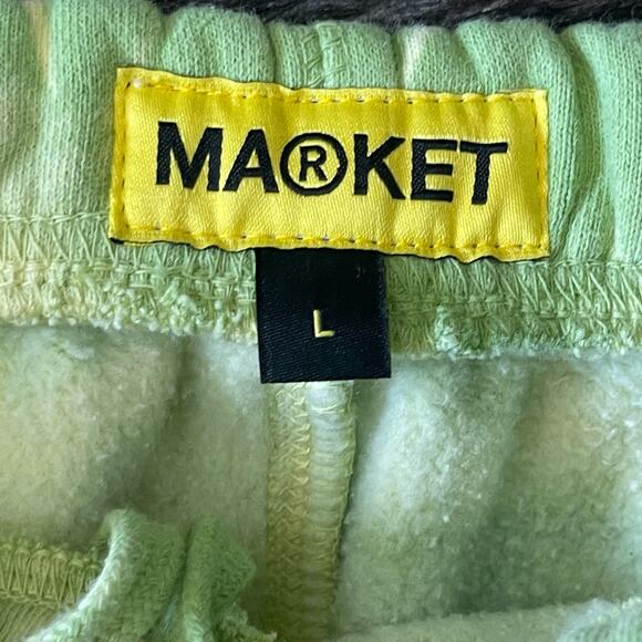 MARKET Arc Hawaiian Garden Tie Dye Green Sweatpants Size Large - Picture 3 of 8